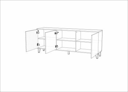 Тумба ТВ Ливерпуль, белый/бетон темный 