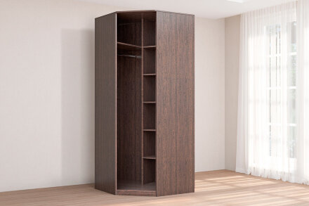 Шкаф угловой с зеркальной дверью КЭТ-4, венге 