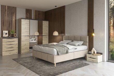 Комод 5 ящиков Тиана, Дуб Бонифаций/Вольфрам 