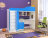 Уголок школьника Кадет-1 с металлической лестницей Белое дерево + голубой 