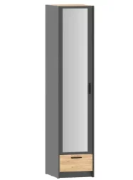 Шкаф для одежды Оттавия НМ 011.20 (фасад с зеркалом), Антрацит