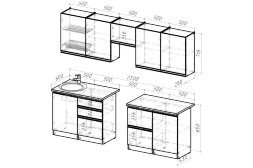 Кухонный гарнитур Сиена мега, 250 см