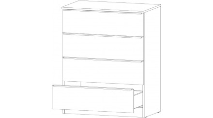 Комод Элегант 4 ящика, Белый 